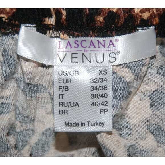 Lascana Ladies Brown Cheetah Print Blouse Top Size S 3/4 Bell Sleeves Animal Pri - Picture 8 of 9